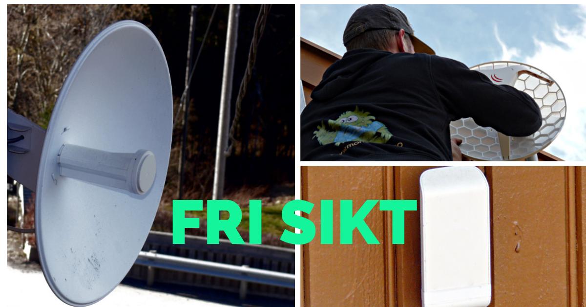 Monsternett benytter seg av flere ulike typer antenner ute hos kundene. Er det fri sikt mellom deg og en av Monsternetts mange sendermaster ute i Østfold er du garantert raskt, trådløst bredbånd.